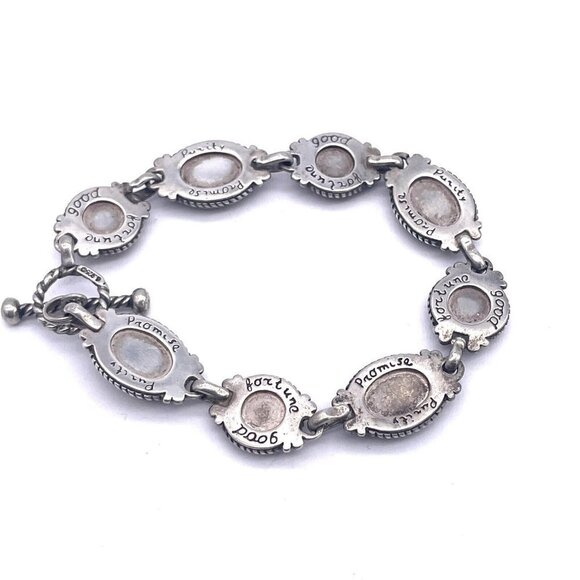 925 Sterling Silver Waterproof Engraved Purity Promise & Good Fortune Bracelet - Picture 4 of 6